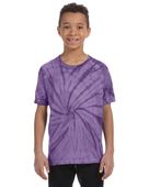 Colortone Tie-Dye Youth 5.4 oz. 100% Cotton Spider T-Shirt CD101Y SPIDER PURPLE Primary