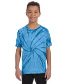 Colortone Tie-Dye Youth 5.4 oz. 100% Cotton Spider T-Shirt CD101Y SPIDER TURQUOISE Primary