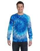 Tie-Dye Adult 5.4 oz. 100% Cotton Long-Sleeve T-Shirt CD2000 BLUE JERRY Primary