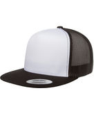 Yupoong Adult 5-Panel Classic Trucker Cap 6006 BLACK/ WHT/ BLK Primary