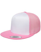 Yupoong Adult 5-Panel Classic Trucker Cap 6006 PINK/ WHT/ PINK Primary