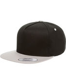 Yupoong Adult 5-Panel Cotton Twill Snapback Cap Y6007 BLACK/ SILVER Primary