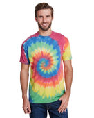 Colortone Tie-Dye Adult Burnout Festival T-Shirt CD1090 RAINBOW Primary
