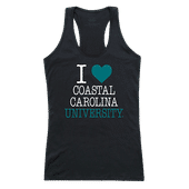 W Republic Women's I Love Tank Shirt Coastal Carolina Chanticleers 532-116