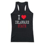 W Republic Women's I Love Tank Shirt Delaware State University Hornets 532-120
