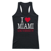 W Republic Women's I Love Tank Shirt Miami Of Ohio Redhawks 532-131