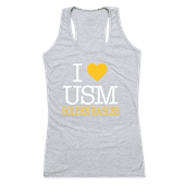 W Republic Women's I Love Tank Shirt Southern Mississippi Golden Eagles 532-151