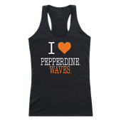 W Republic Women's I Love Tank Shirt Pepperdine Waves 532-196
