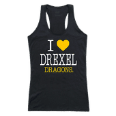 W Republic Women's I Love Tank Shirt Drexel University Dragons 532-215