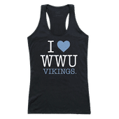 W Republic Women's I Love Tank Shirt Western Washington Vikings 532-252