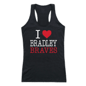 W Republic Women's I Love Tank Shirt Bradley Braves 532-270