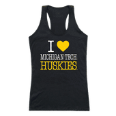 W Republic Women's I Love Tank Shirt Michigan Tech 532-341