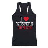W Republic Women's I Love Tank Shirt Western Oregon Wolves 532-406