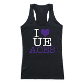 W Republic Women's I Love Tank Shirt University Of Evansville Purple Aces 532-424