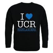 W Republic I Love Crewneck Sweatshirt Uc Riverside Highlanders 552-111