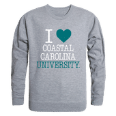 W Republic I Love Crewneck Sweatshirt Coastal Carolina Chanticleers 552-116
