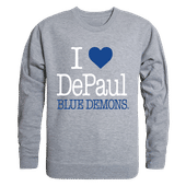 W Republic I Love Crewneck Sweatshirt Depaul Blue Demons 552-121