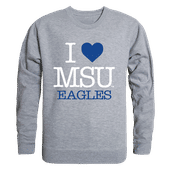 W Republic I Love Crewneck Sweatshirt Morehead State Eagles 552-134