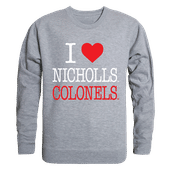 W Republic I Love Crewneck Sweatshirt Nicholls State Colonels 552-138