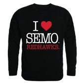 W Republic I Love Crewneck Sweatshirt Southeast Missouri State University Redhawks 552-149