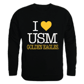 W Republic I Love Crewneck Sweatshirt Southern Mississippi Golden Eagles 552-151
