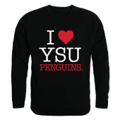 W Republic I Love Crewneck Sweatshirt Youngstown State Penguins 552-159