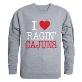 W Republic I Love Crewneck Sweatshirt Louisiana Lafayette Ragin Cajuns 552-189