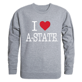 W Republic I Love Crewneck Sweatshirt Arkansas State Red Wolves 552-211