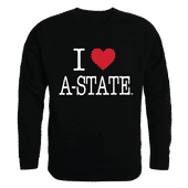W Republic I Love Crewneck Sweatshirt Arkansas State Red Wolves 552-211