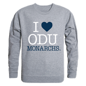 W Republic I Love Crewneck Sweatshirt Old Dominion Monarchs 552-228