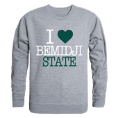 W Republic I Love Crewneck Sweatshirt Bemidji State Beavers 552-266