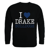 W Republic I Love Crewneck Sweatshirt Drake University Bulldogs 552-292