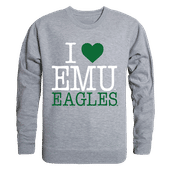 W Republic I Love Crewneck Sweatshirt Eastern Michigan Eagles 552-295