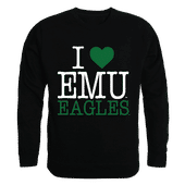W Republic I Love Crewneck Sweatshirt Eastern Michigan Eagles 552-295