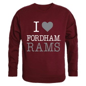 W Republic I Love Crewneck Sweatshirt Fordham Rams 552-305