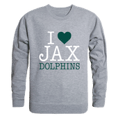 W Republic I Love Crewneck Sweatshirt Jacksonville University Dolphins 552-318