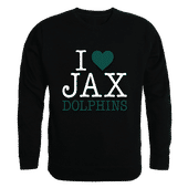 W Republic I Love Crewneck Sweatshirt Jacksonville University Dolphins 552-318