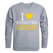 W Republic I Love Crewneck Sweatshirt Michigan Tech 552-341