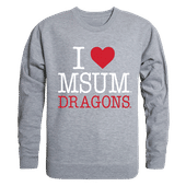 W Republic I Love Crewneck Sweatshirt Minnesota State Moorhead Dragons 552-343