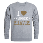 W Republic I Love Crewneck Sweatshirt Unc Pembroke Braves 552-352