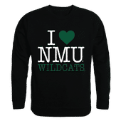 W Republic I Love Crewneck Sweatshirt Northern Michigan Wildcats 552-357