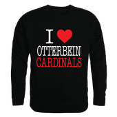 W Republic I Love Crewneck Sweatshirt Otterbein University Cardinals 552-361