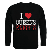 W Republic I Love Crewneck Sweatshirt Queens College Knights 552-364