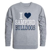 W Republic I Love Crewneck Sweatshirt Samford University Bulldogs 552-375