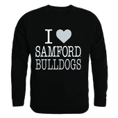 W Republic I Love Crewneck Sweatshirt Samford University Bulldogs 552-375