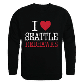 W Republic I Love Crewneck Sweatshirt Seattle University Redhawks 552-378