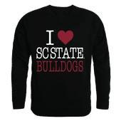 W Republic I Love Crewneck Sweatshirt South Carolina State University Bulldogs 552-384