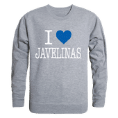 W Republic I Love Crewneck Sweatshirt Texas A&M Kingsville Javelinas 552-392