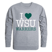 W Republic I Love Crewneck Sweatshirt Wayne State Warriors 552-400