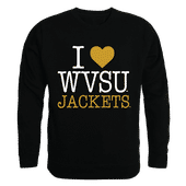 W Republic I Love Crewneck Sweatshirt West Virginia Mountaineers 552-404